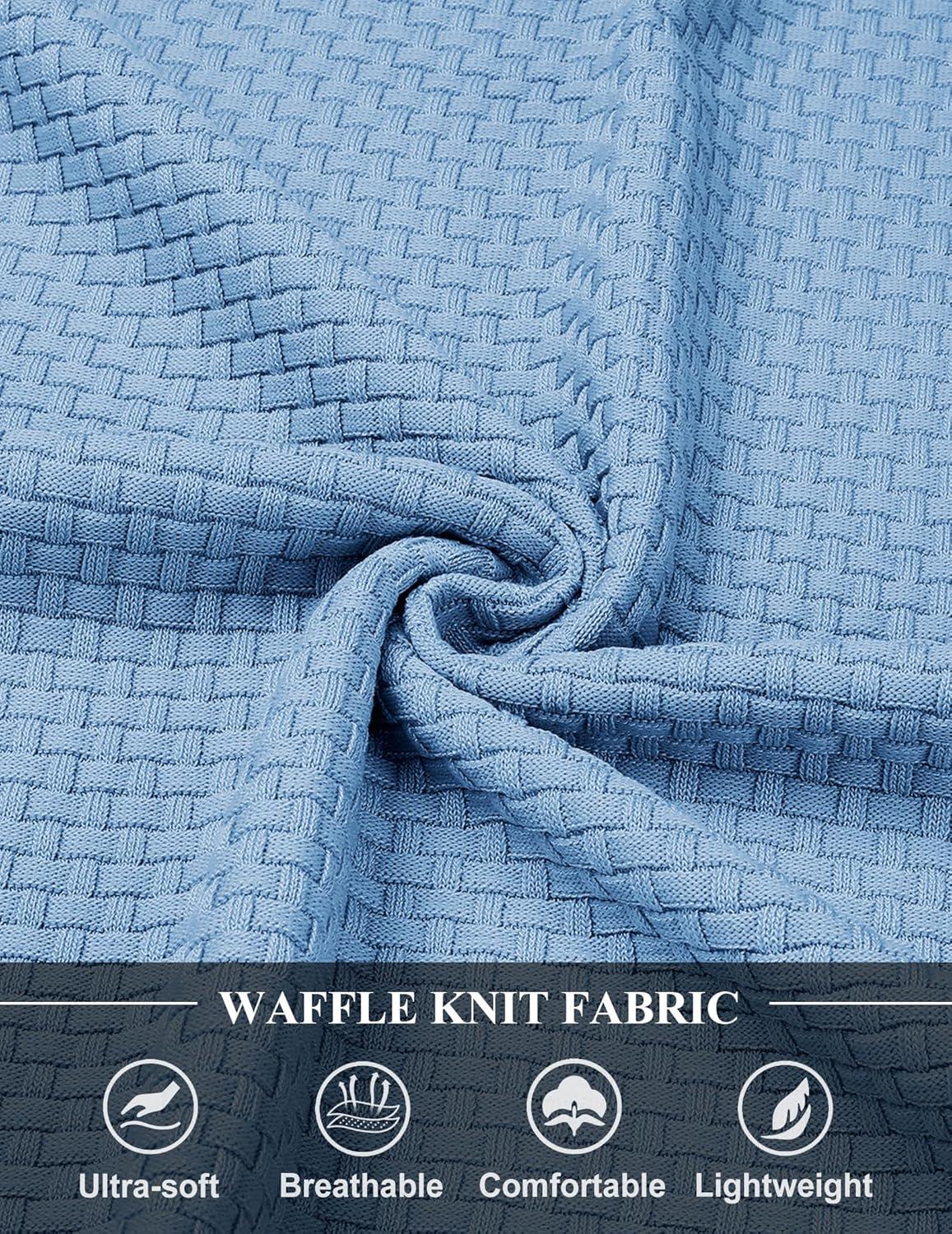 imageCOOFANDY Mens Casual Tank Tops Knit Sleeveless Shirt Summer Beach Tank Shirt Breathable Muscle T ShirtsLight Blue