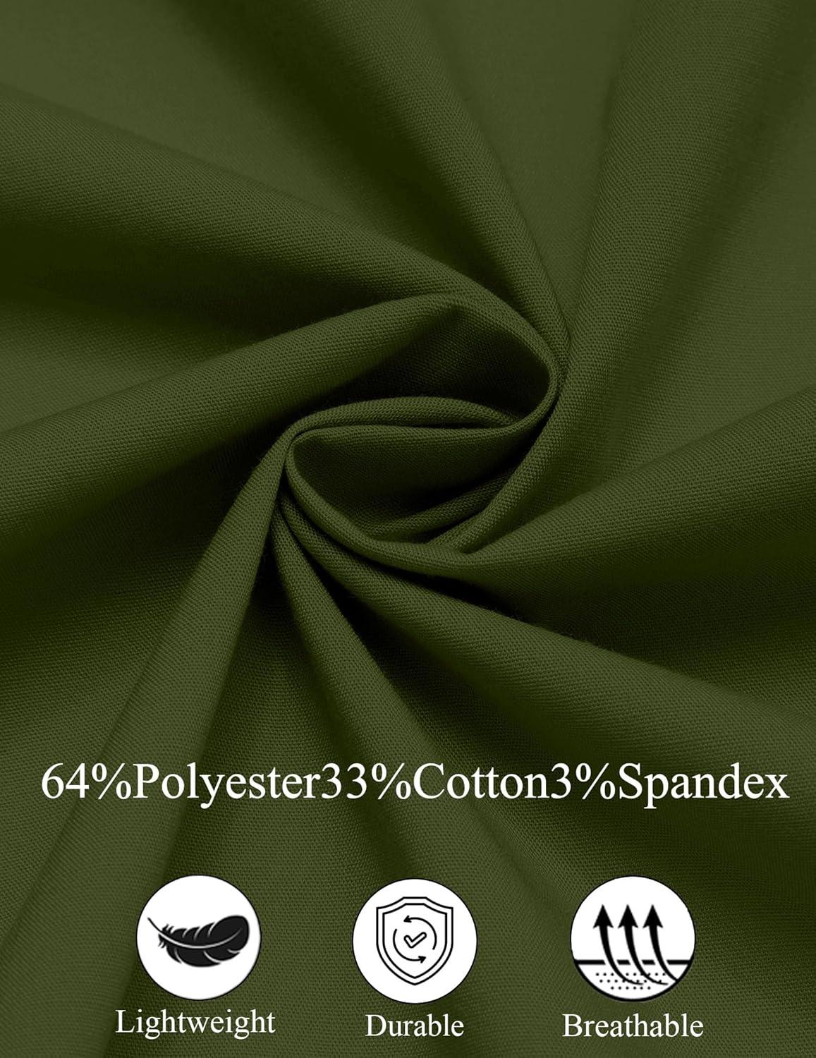 imageCOOFANDY Mens Dress Shirts Long Sleeve Casual Button Down Shirts Formal Business ShirtArmy Green