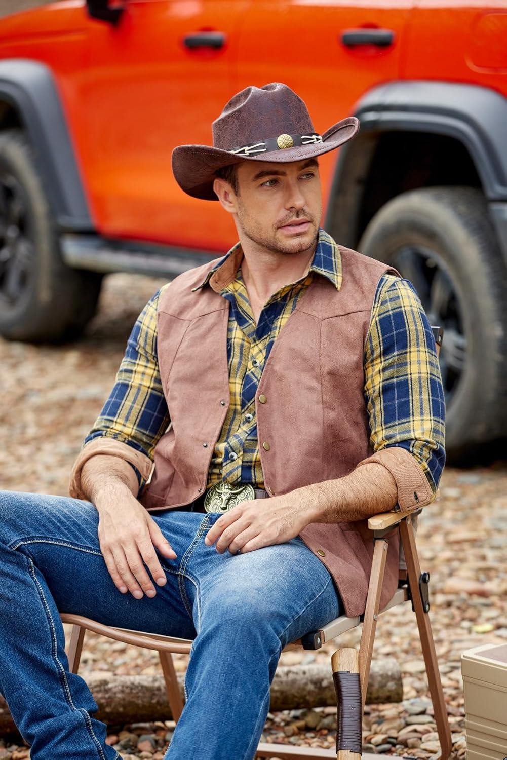 imageCOOFANDY Mens Fall Plaid Button Down Shirt Long Sleeve Casual Cowboy Work Shirts Lightweight Flannel Shirts Two PocketPlaidyellow Navy Plaid