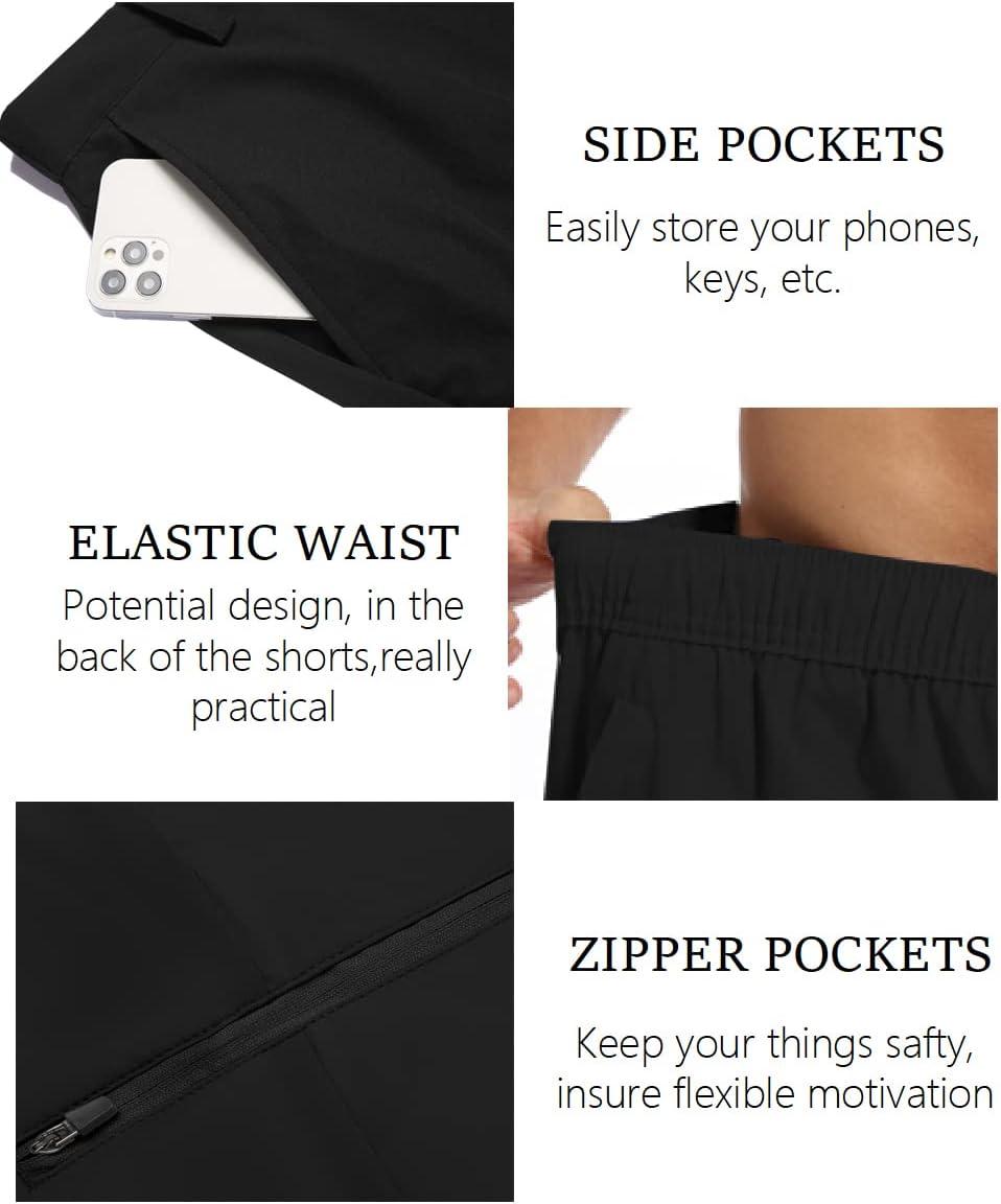 imageCOOFANDY Mens Golf Shorts Stretch Quick Dry Casual Dress Shorts with PocketsBlack