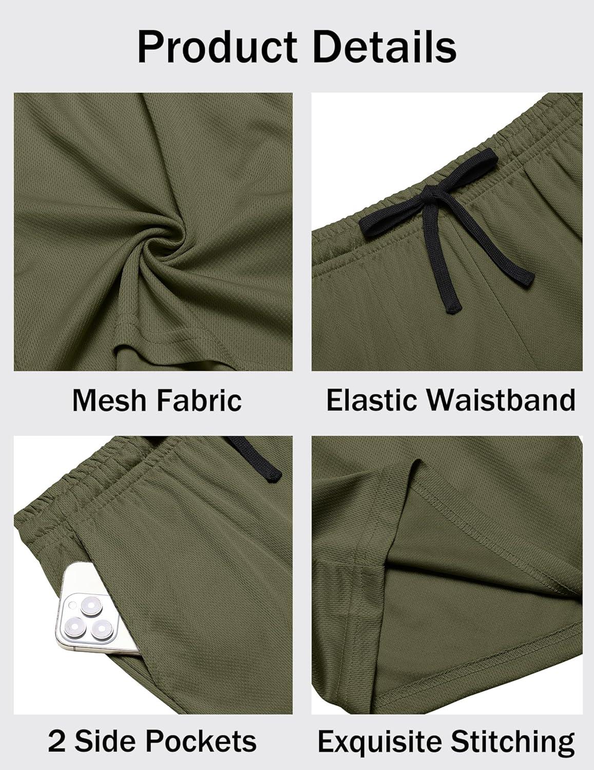 imageCOOFANDY Mens Gym Shorts 3 Pack Mesh Athletic Workout Shorts Lightweight Quick Dry Drawstring Shorts with PocketsBlackArmy GreenNavy Blue