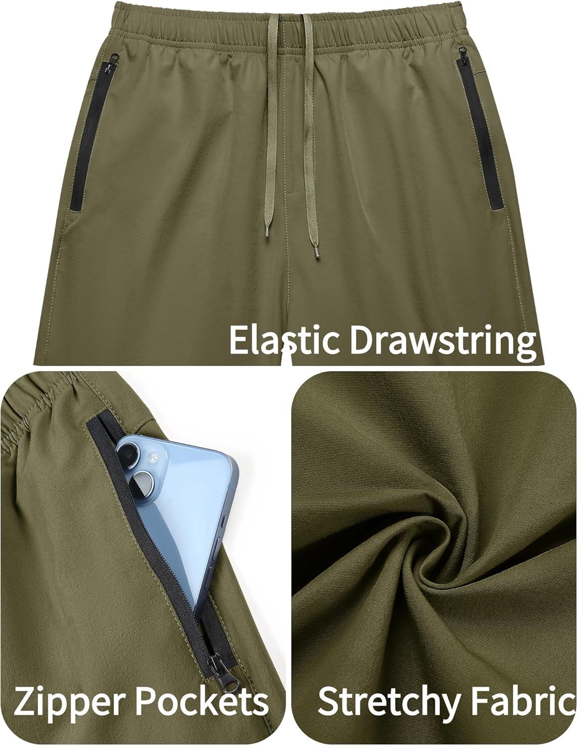 imageCOOFANDY Mens Gym Workout Athletic Shorts Running Jogger Quick Dry Lightweight Shorts with Zipper PocketsArmy Green