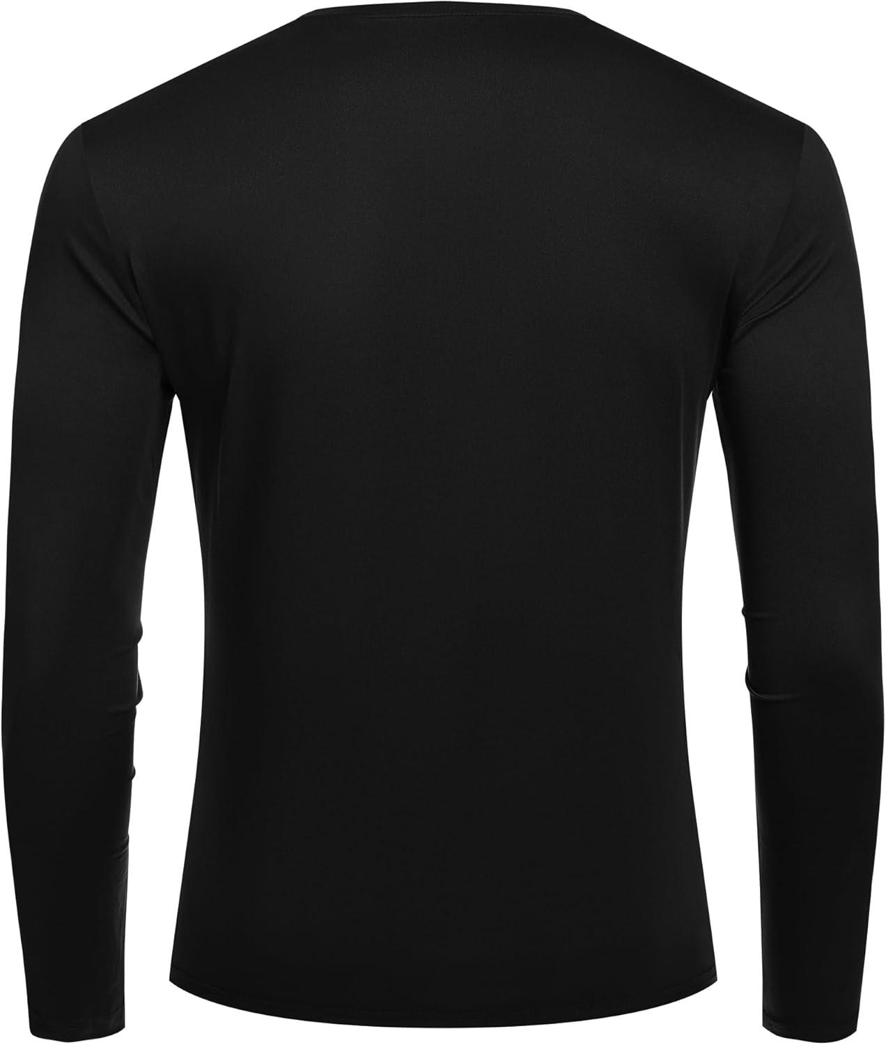 imageCOOFANDY Mens Henley Shirts Long Sleeve Fashion Casual Tee Basic Lightweight TShirtAblack