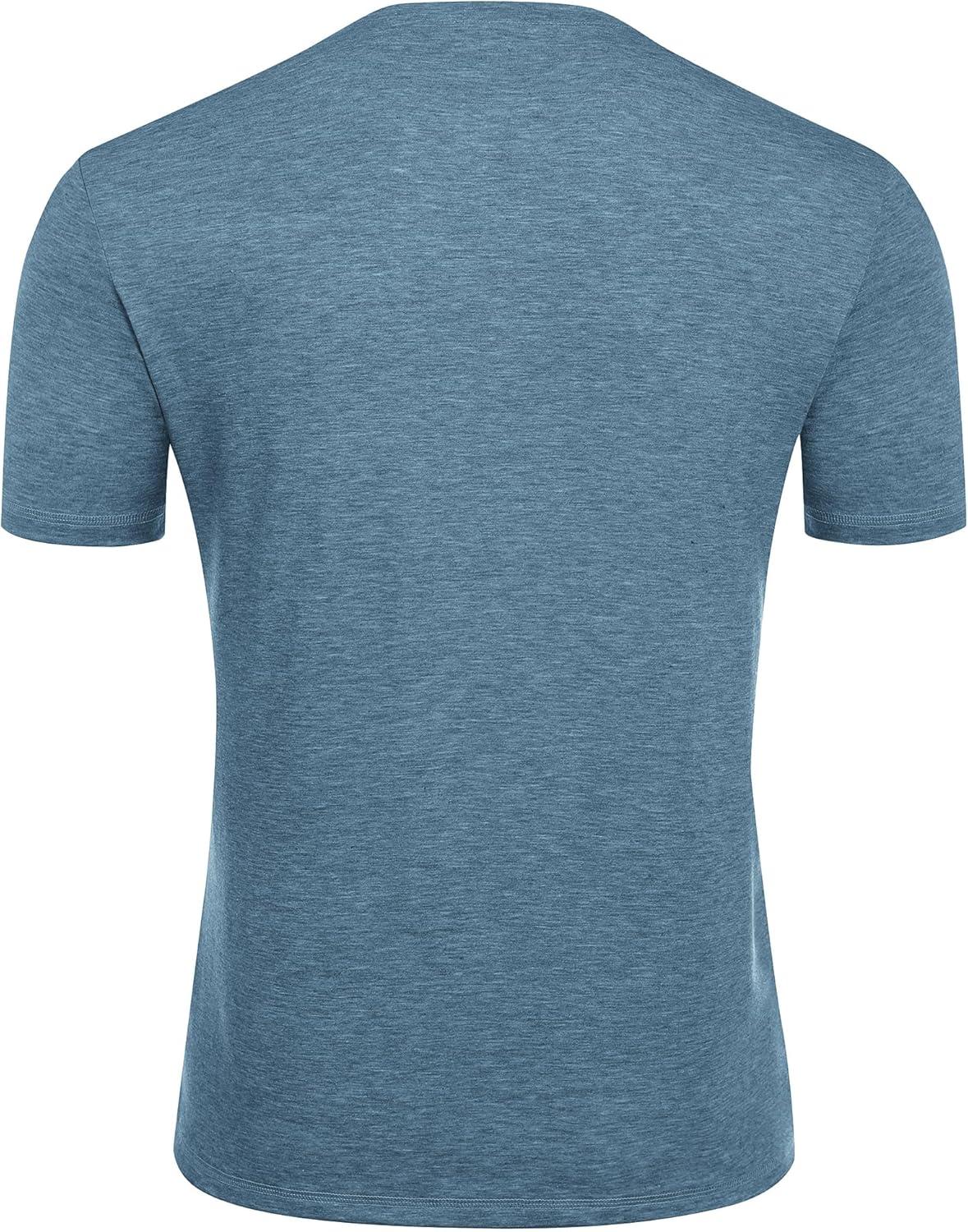 imageCOOFANDY Mens Henley Shirts Short Sleeve Casual Basic Tee Summer Button Henley Soild T ShirtsDark Blue