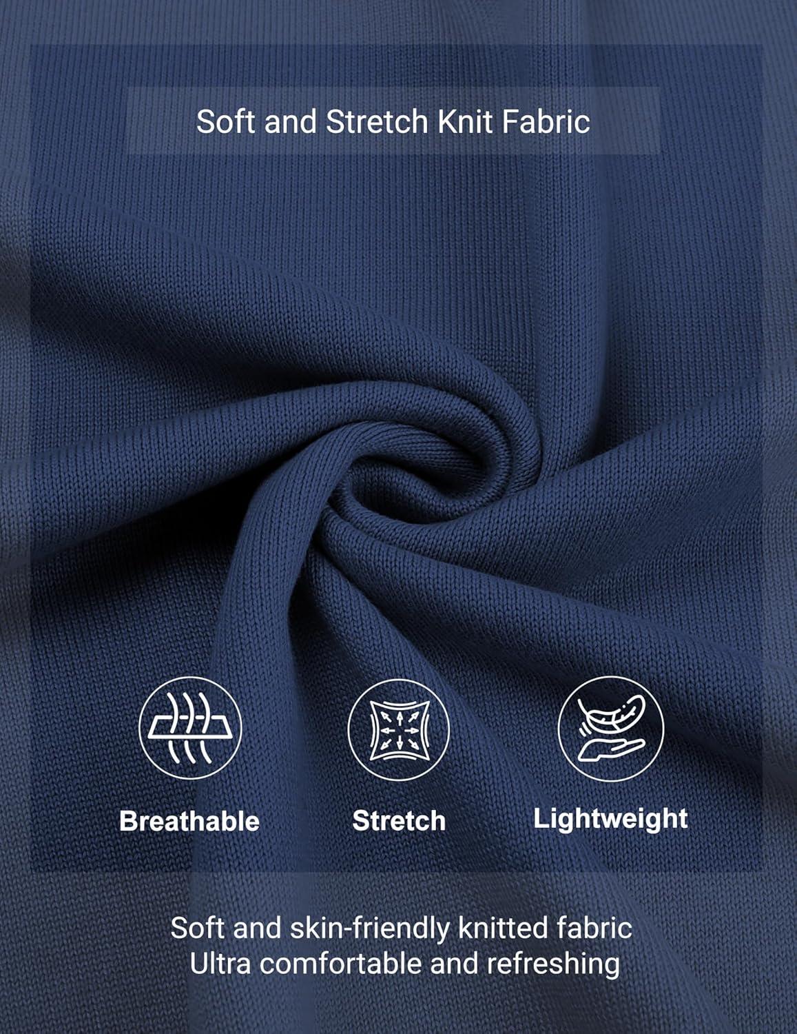 imageCOOFANDY Mens Henley Sweater Long Sleeve Quarter Button Sweaters Casual Knit Pullover SweaterNavy Blue