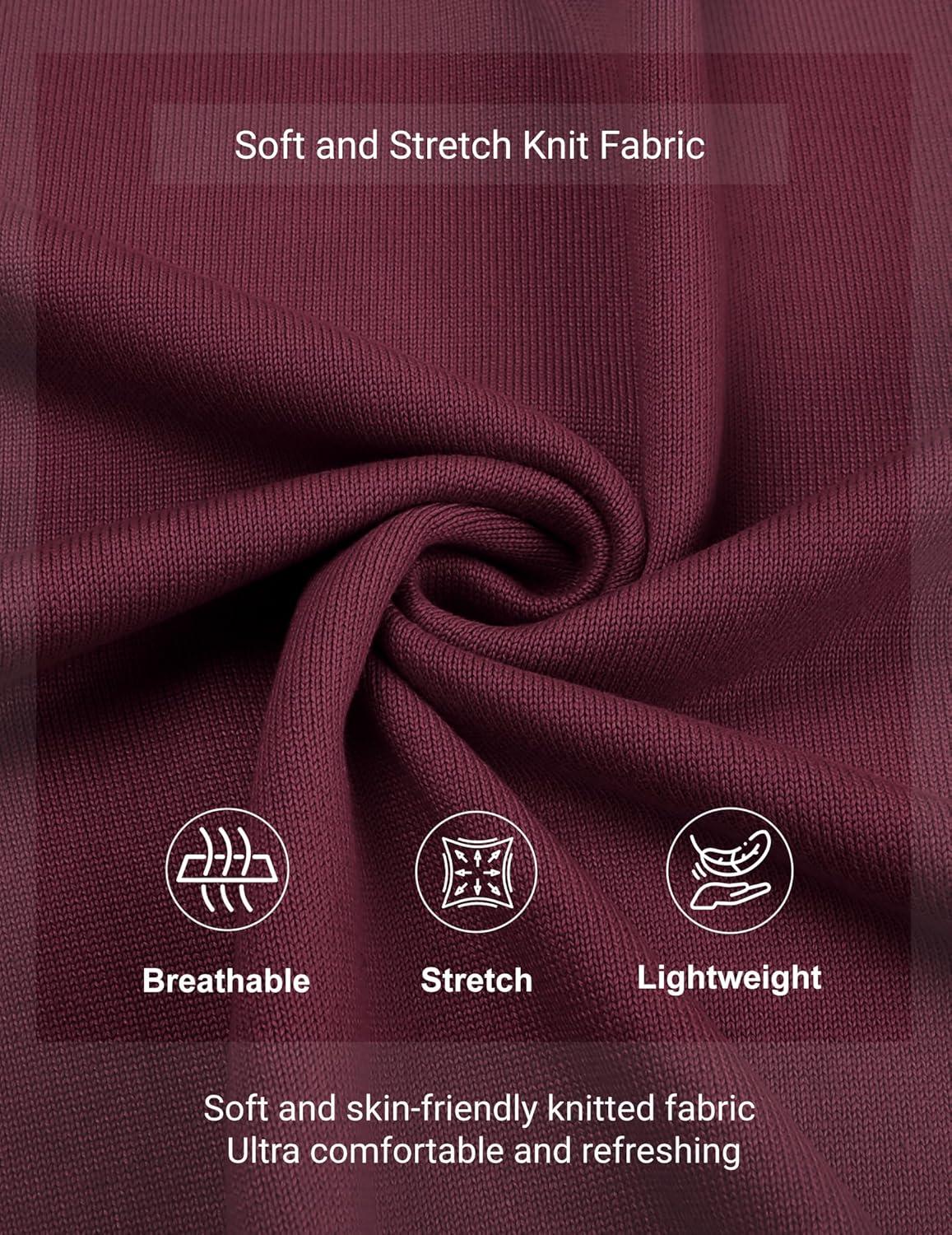 imageCOOFANDY Mens Henley Sweater Long Sleeve Quarter Button Sweaters Casual Knit Pullover SweaterWine Red