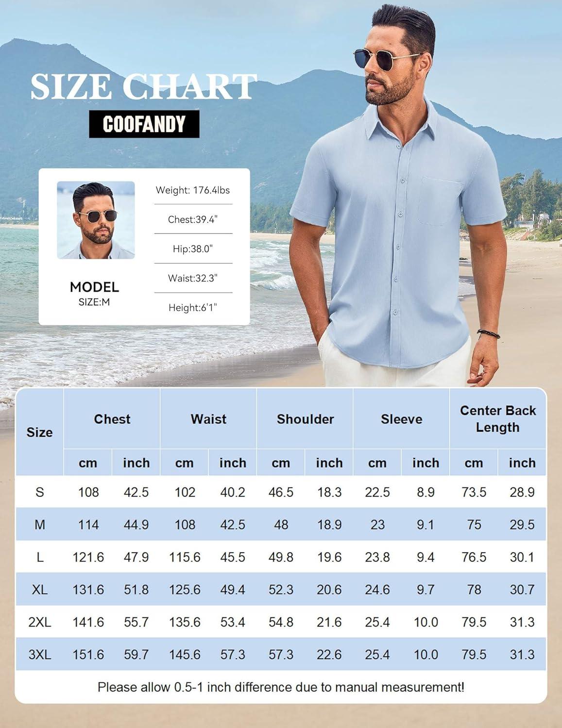 imageCOOFANDY Mens Knit Shirts Short Sleeve Casual Button Down Polo Shirt Summer Beach Vacation ShirtsLight Khaki