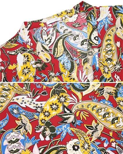 imageCOOFANDY Mens Lightweight Kimono Robe Japanese Bathrobes Open Front Long Cardigan Cloak with BeltRed