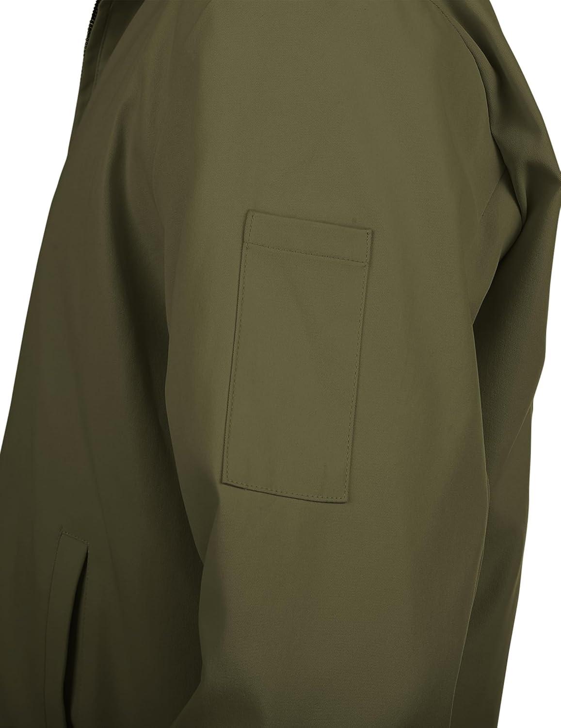 imageCOOFANDY Mens Lightweight Zip Up Jacket Eisenhower Work Office Jackets Casual Golf OutwearArmy Green