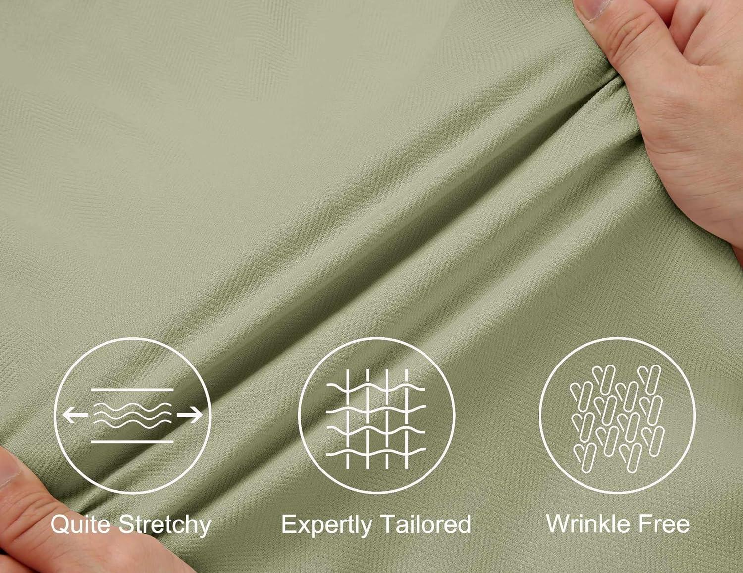 imageCOOFANDY Mens Long Sleeve Button Down Shirts Wrinkle Free Untucked Shirts Casual Dress Shirt for MenLight Green