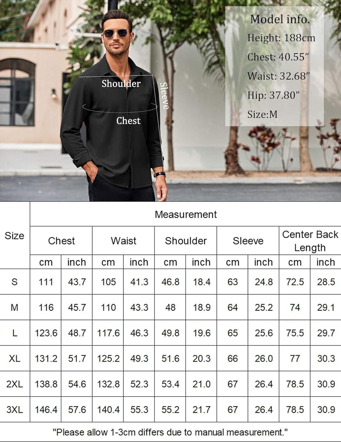 imageCOOFANDY Mens Long Sleeve Button Down Shirts Wrinkle Free Untucked Shirts Casual Dress Shirt for MenLight Green