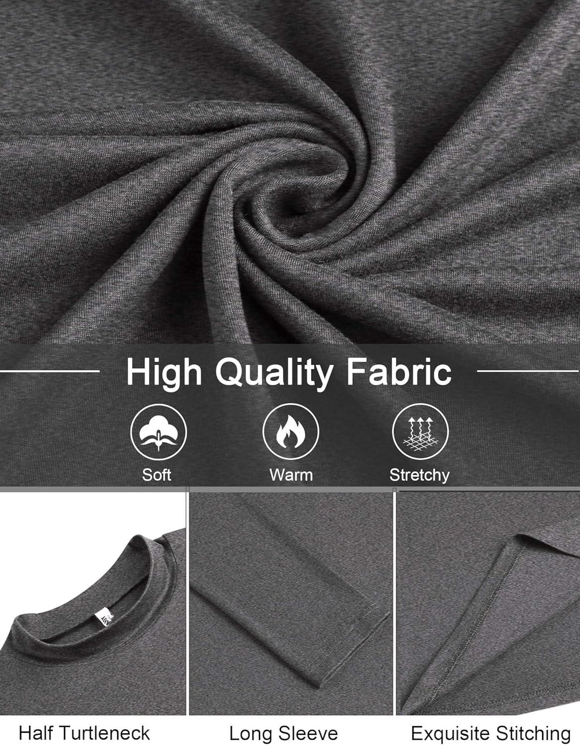 imageCOOFANDY Mens Mock Turtleneck TShirts Long Sleeve Solid Color Tees Shirts Basic Casual Slim Fit Pullover T ShirtsDark Grey