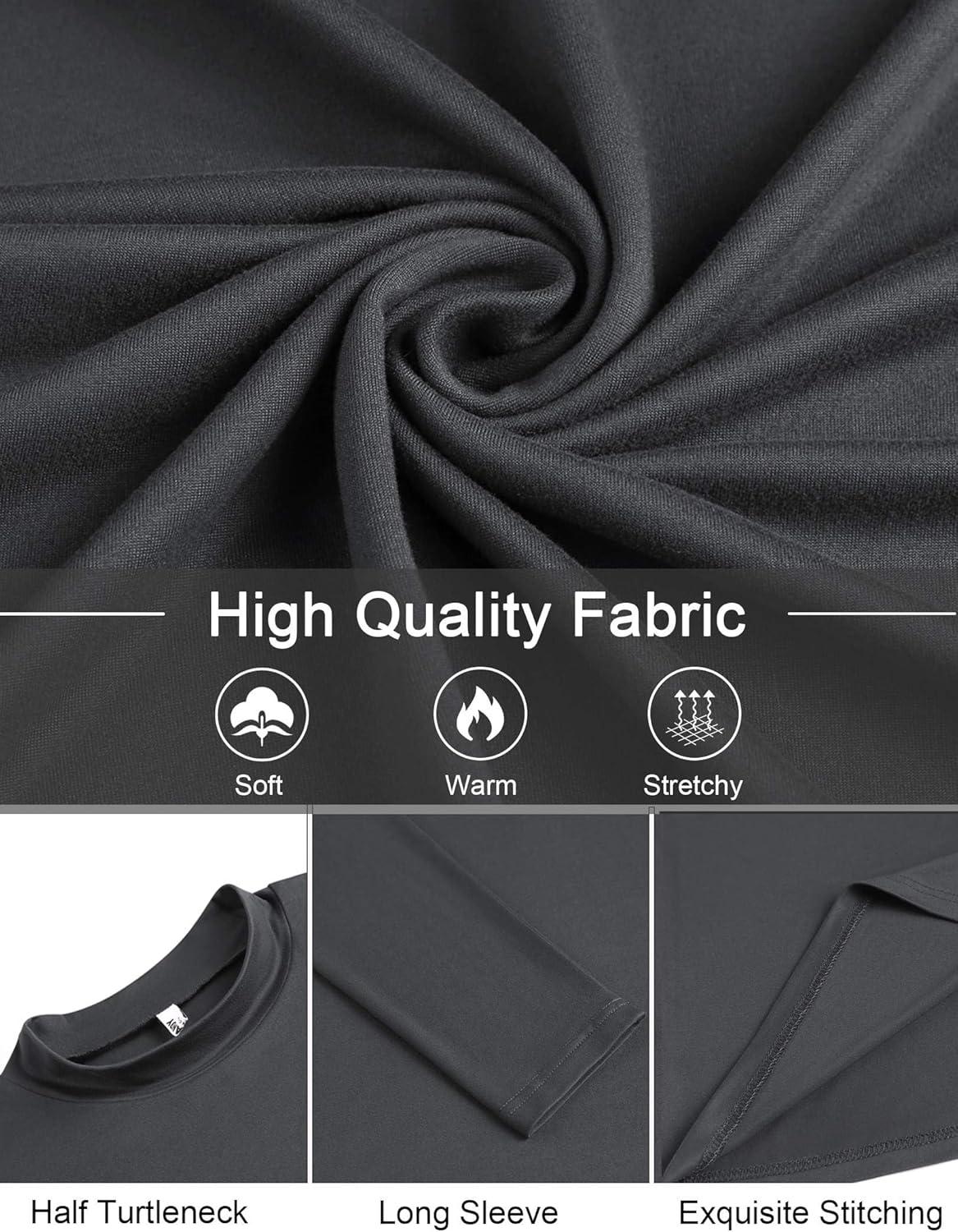 imageCOOFANDY Mens Mock Turtleneck TShirts Long Sleeve Solid Color Tees Shirts Basic Casual Slim Fit Pullover T ShirtsDeep Grey