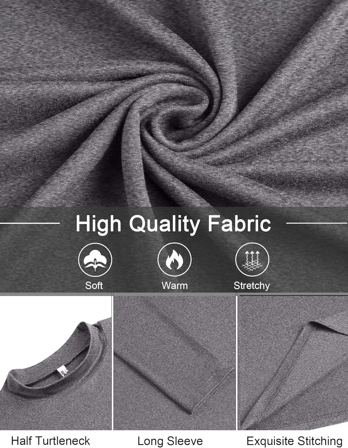 imageCOOFANDY Mens Mock Turtleneck TShirts Long Sleeve Solid Color Tees Shirts Basic Casual Slim Fit Pullover T ShirtsLight Grey