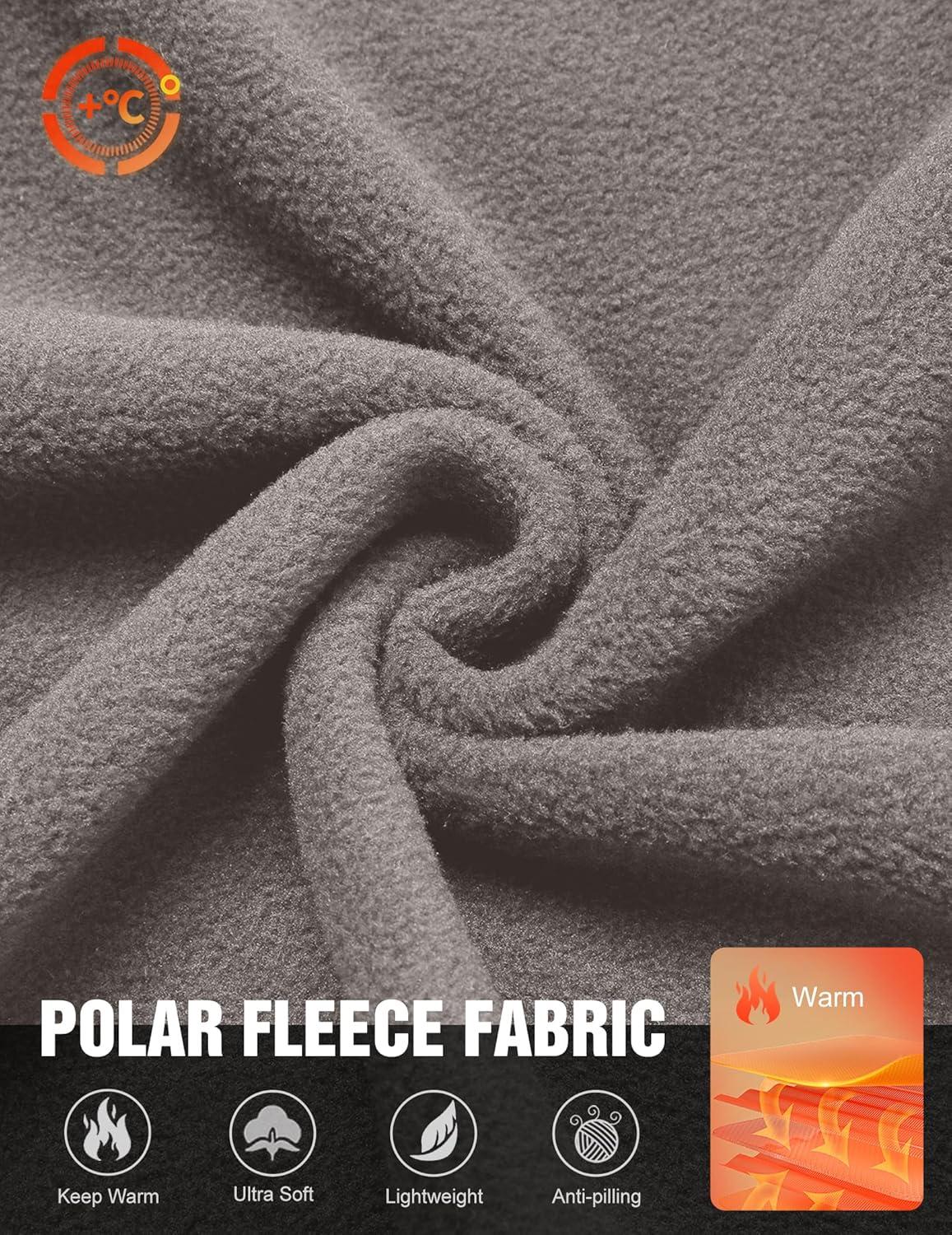 imageCOOFANDY Mens Polar Fleece Shirt Jacket Long Sleeve Casual Button Down Shirts Shacket with PocketsLight Gray