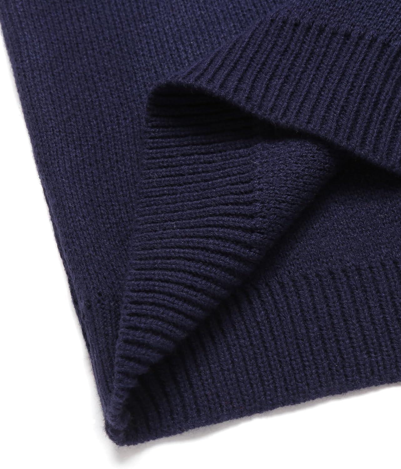 imageCOOFANDY Mens Quarter Zip Pullover Sweater Casual Zip Up Polo Sweater KnitNavy Blue and Christmas Tree