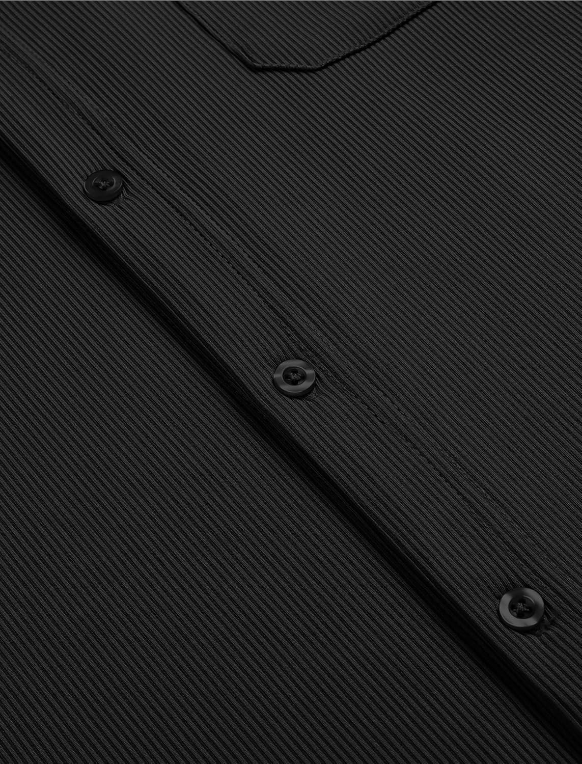 imageCOOFANDY Mens Ribbed Button Down Shirts Short Sleeve Casual Shirt with Pocket Summer Beach Camp TopsBlack