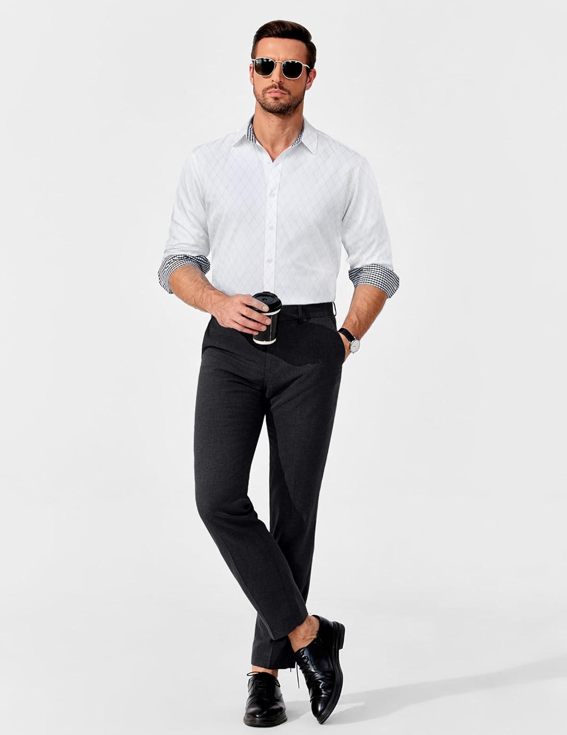 imageCOOFANDY Mens Rose Shiny Shirt Luxury Flowered Printed Button Down Shirt01white