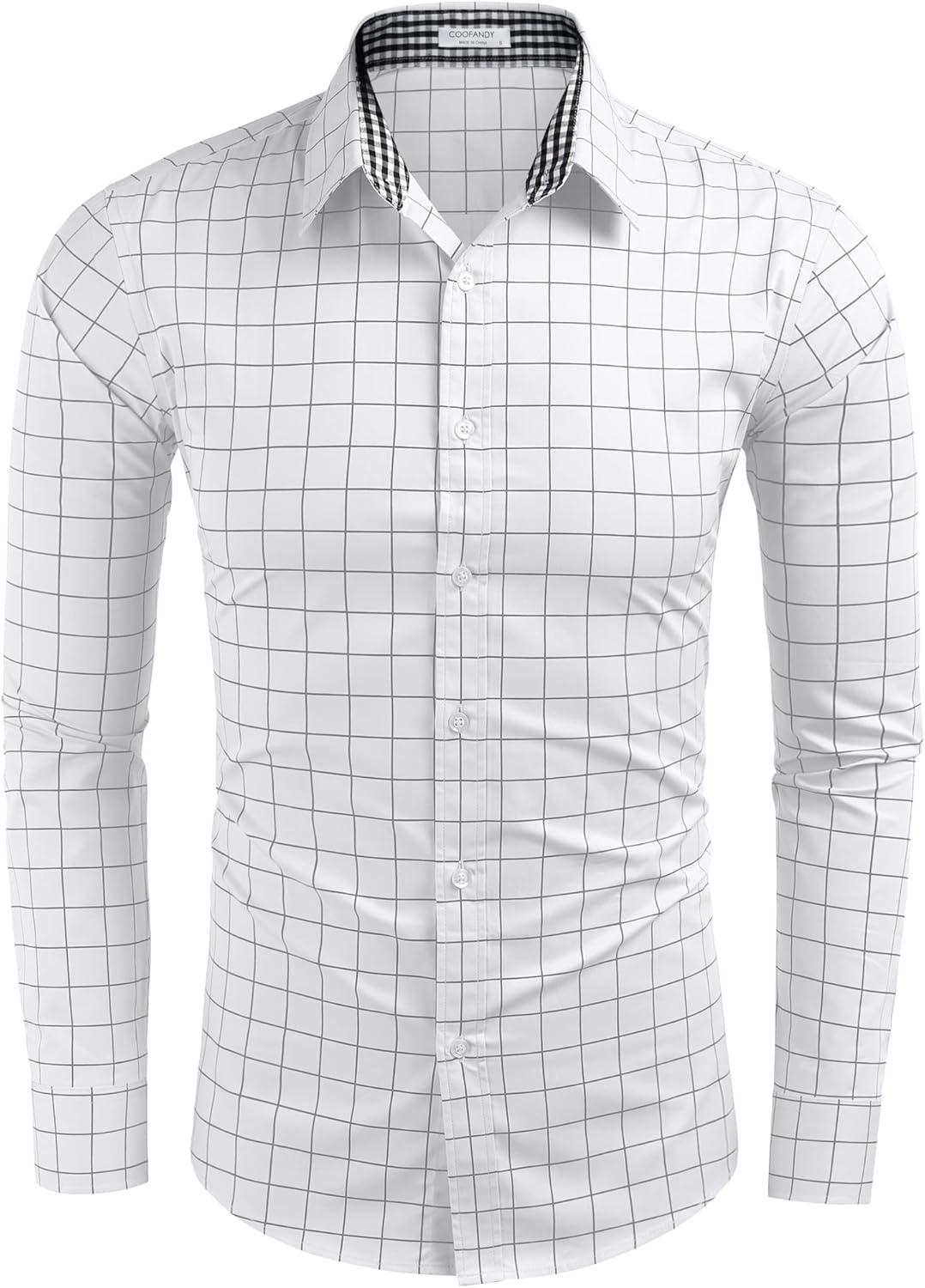 imageCOOFANDY Mens Rose Shiny Shirt Luxury Flowered Printed Button Down Shirt02white