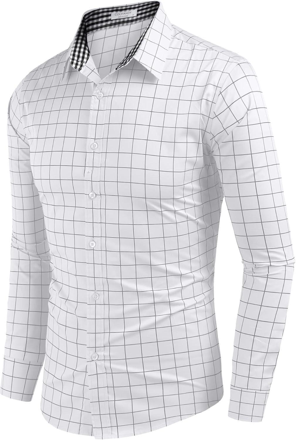 imageCOOFANDY Mens Rose Shiny Shirt Luxury Flowered Printed Button Down Shirt02white