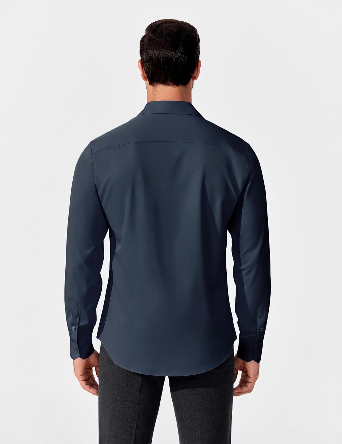 imageCOOFANDY Mens Rose Shiny Shirt Luxury Flowered Printed Button Down Shirt03dark Blue Solid