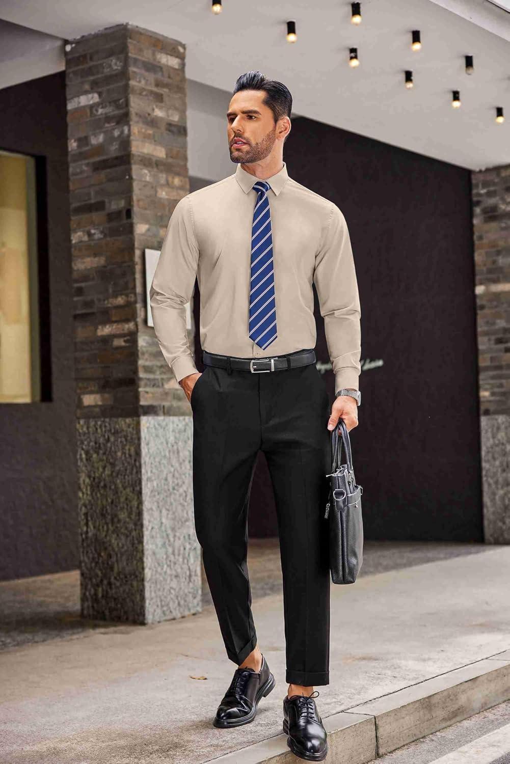 imageCOOFANDY Mens Rose Shiny Shirt Luxury Flowered Printed Button Down ShirtKhaki