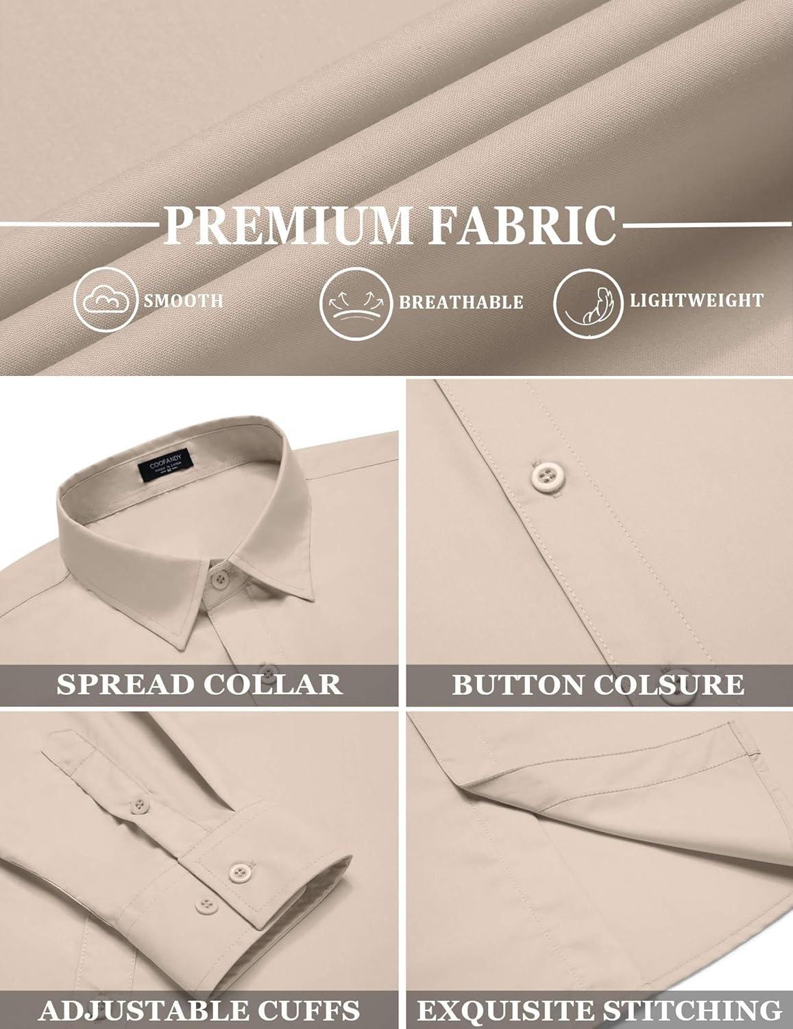 imageCOOFANDY Mens Rose Shiny Shirt Luxury Flowered Printed Button Down ShirtKhaki