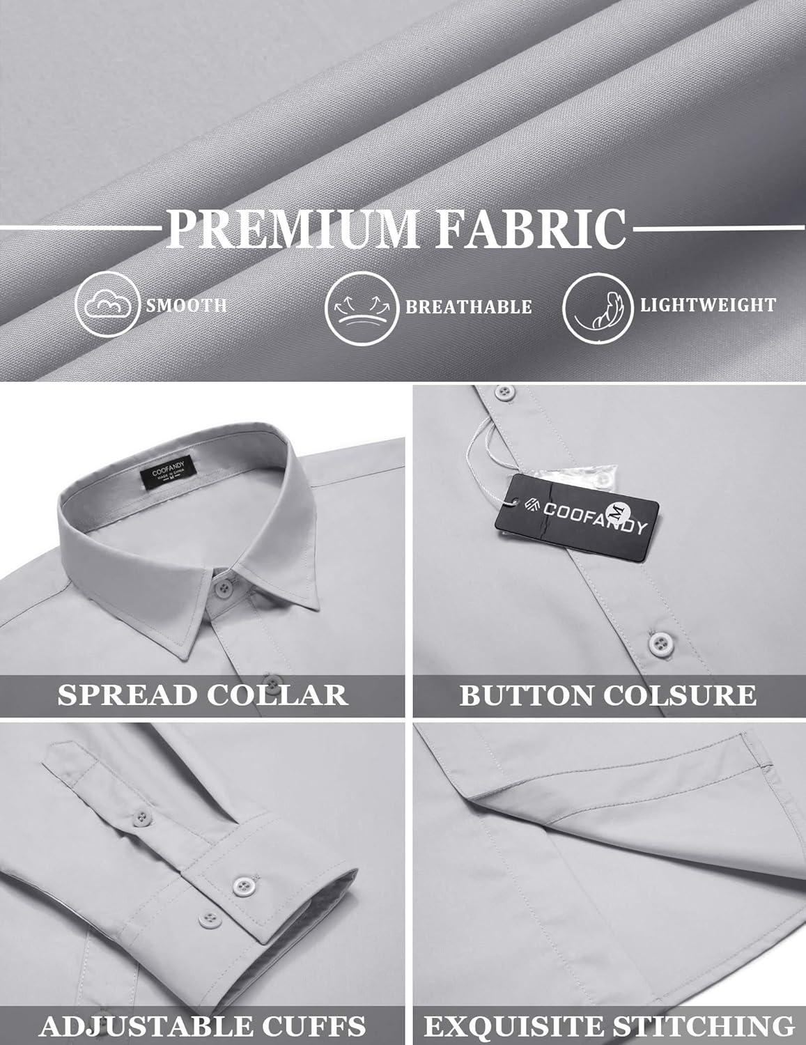 imageCOOFANDY Mens Rose Shiny Shirt Luxury Flowered Printed Button Down ShirtLight Grey