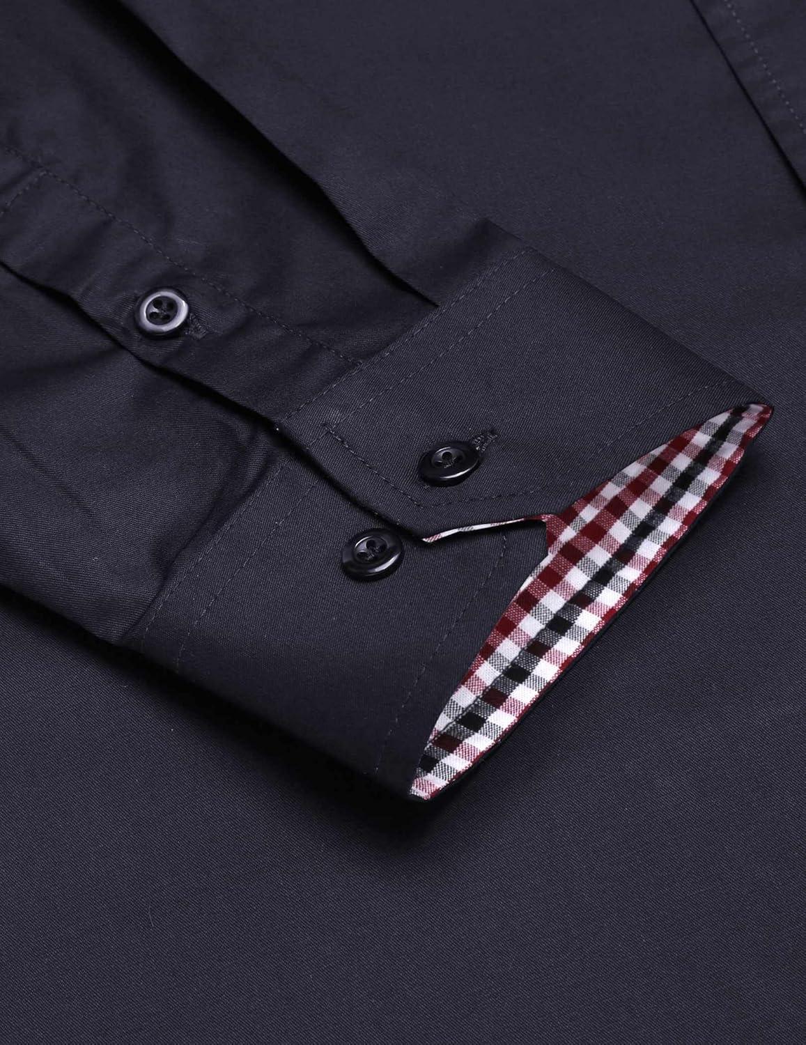 imageCOOFANDY Mens Rose Shiny Shirt Luxury Flowered Printed Button Down ShirtNavy Blue Solid 2