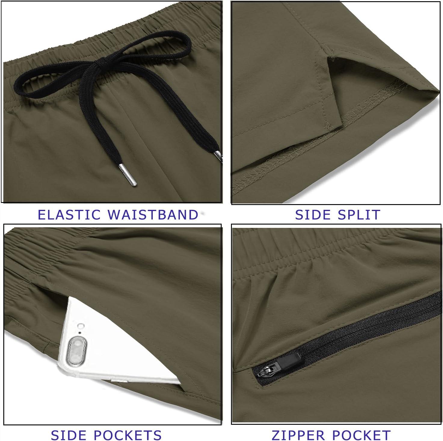 imageCOOFANDY Mens Running Athletic Shorts 5 Inch 2 Pack Gym Workout Shorts Fitted Exercise Hiking Shorts with Zipper Pocket01army GreenBlack