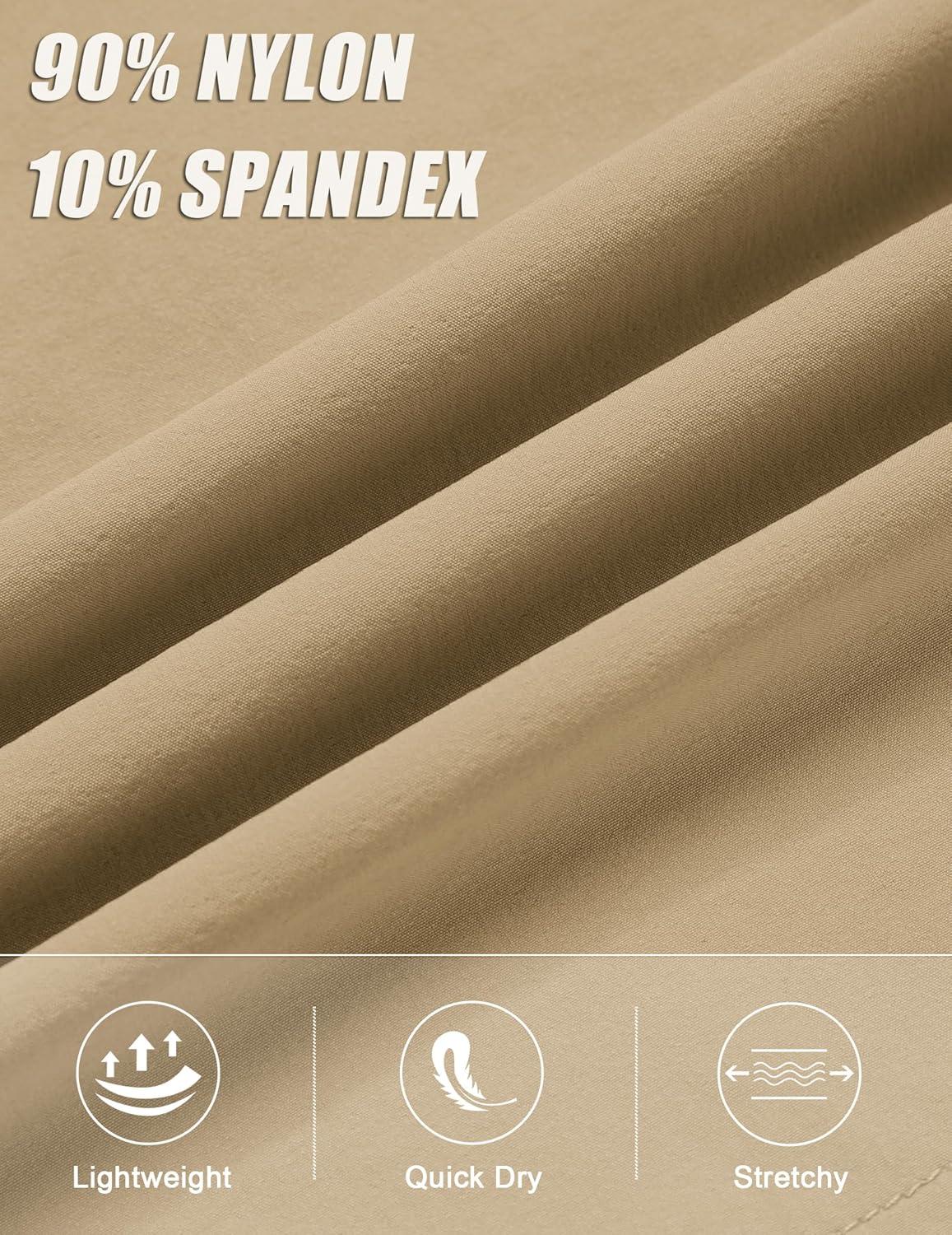 imageCOOFANDY Mens Running Athletic Shorts 5 Inch 2 Pack Gym Workout Shorts Fitted Exercise Hiking Shorts with Zipper PocketLight KhakiBlack