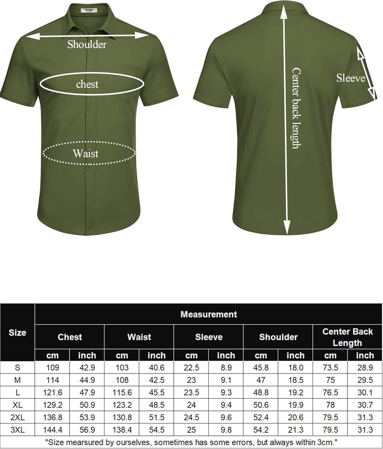 imageCOOFANDY Mens Short Sleeve Button Down Shirts Wrinkle Free Dress Shirts Casual Polka Dot Print Shirt with PocketDeep Blue