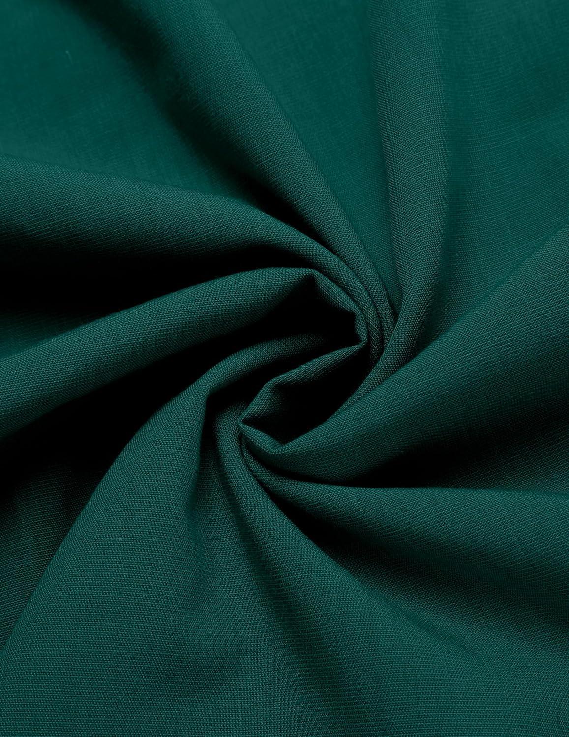 imageCOOFANDY Mens Short Sleeve Cuban Guayabera Shirt Casual Summer Beach Button Down ShirtsDark Green