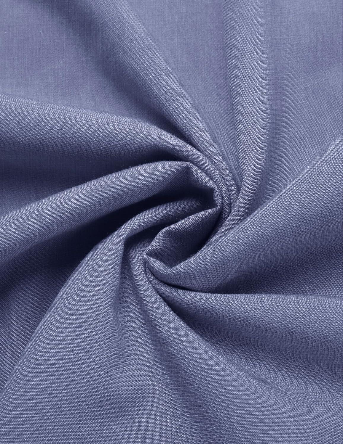 imageCOOFANDY Mens Short Sleeve Cuban Guayabera Shirt Casual Summer Beach Button Down ShirtsGrey Blue