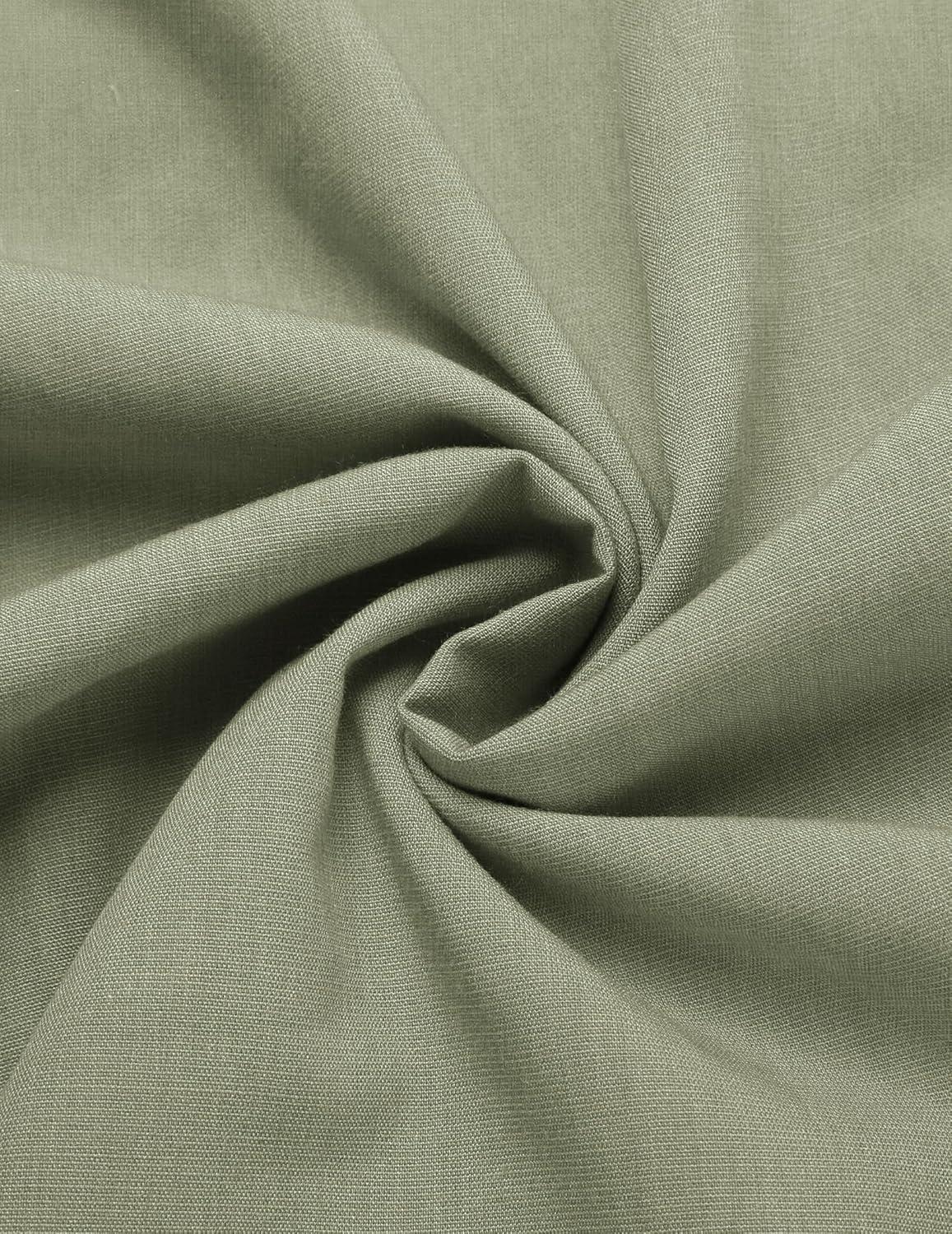 imageCOOFANDY Mens Short Sleeve Cuban Guayabera Shirt Casual Summer Beach Button Down ShirtsLight Green