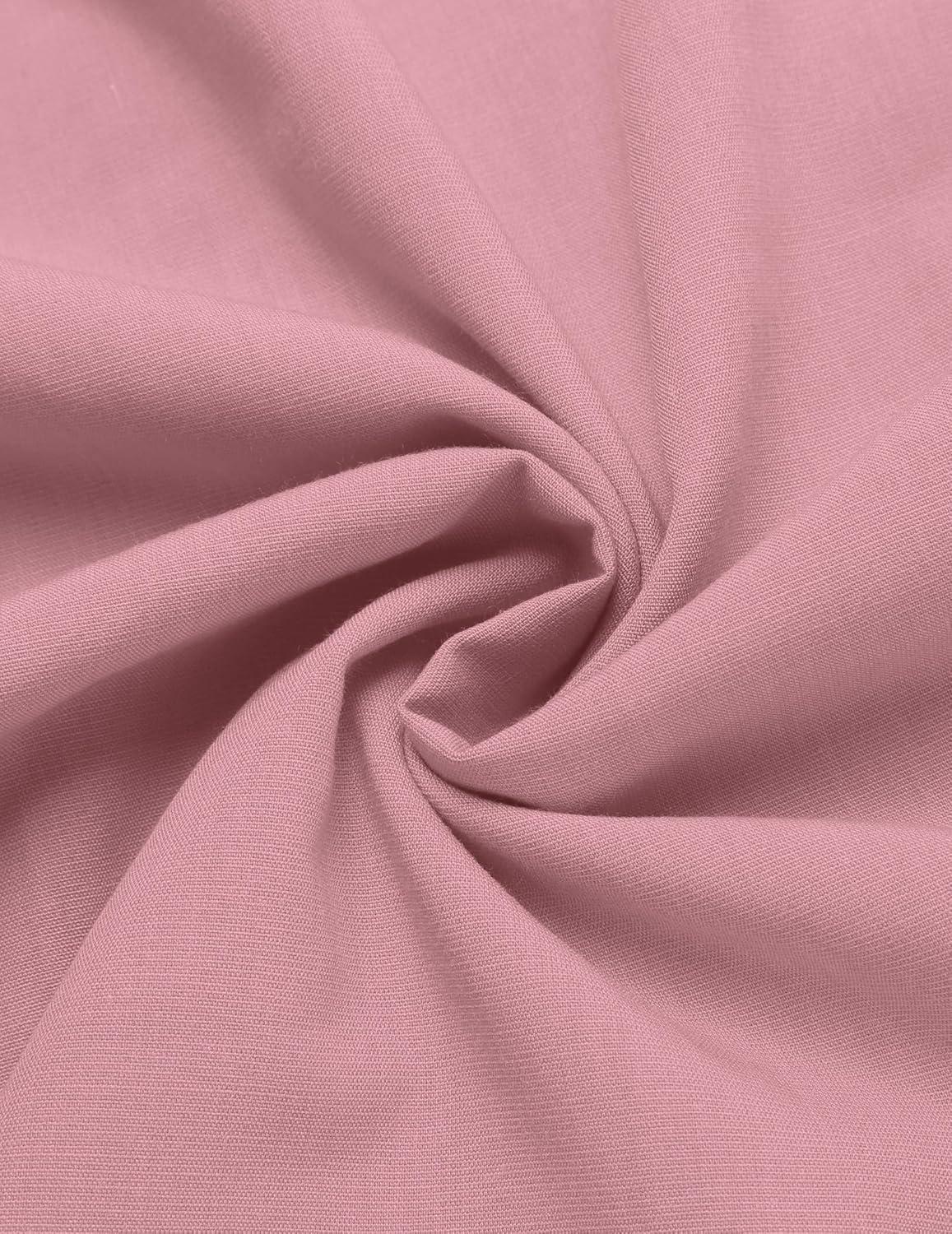 imageCOOFANDY Mens Short Sleeve Cuban Guayabera Shirt Casual Summer Beach Button Down ShirtsLight Pink