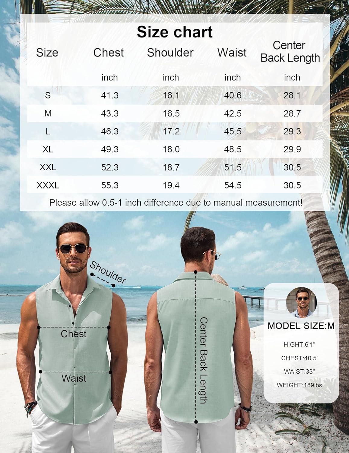 imageCOOFANDY Mens Sleeveless Button Down Beach Shirts Casual Summer Tank Tops Collared Imitation Linen Tank ShirtLight Green