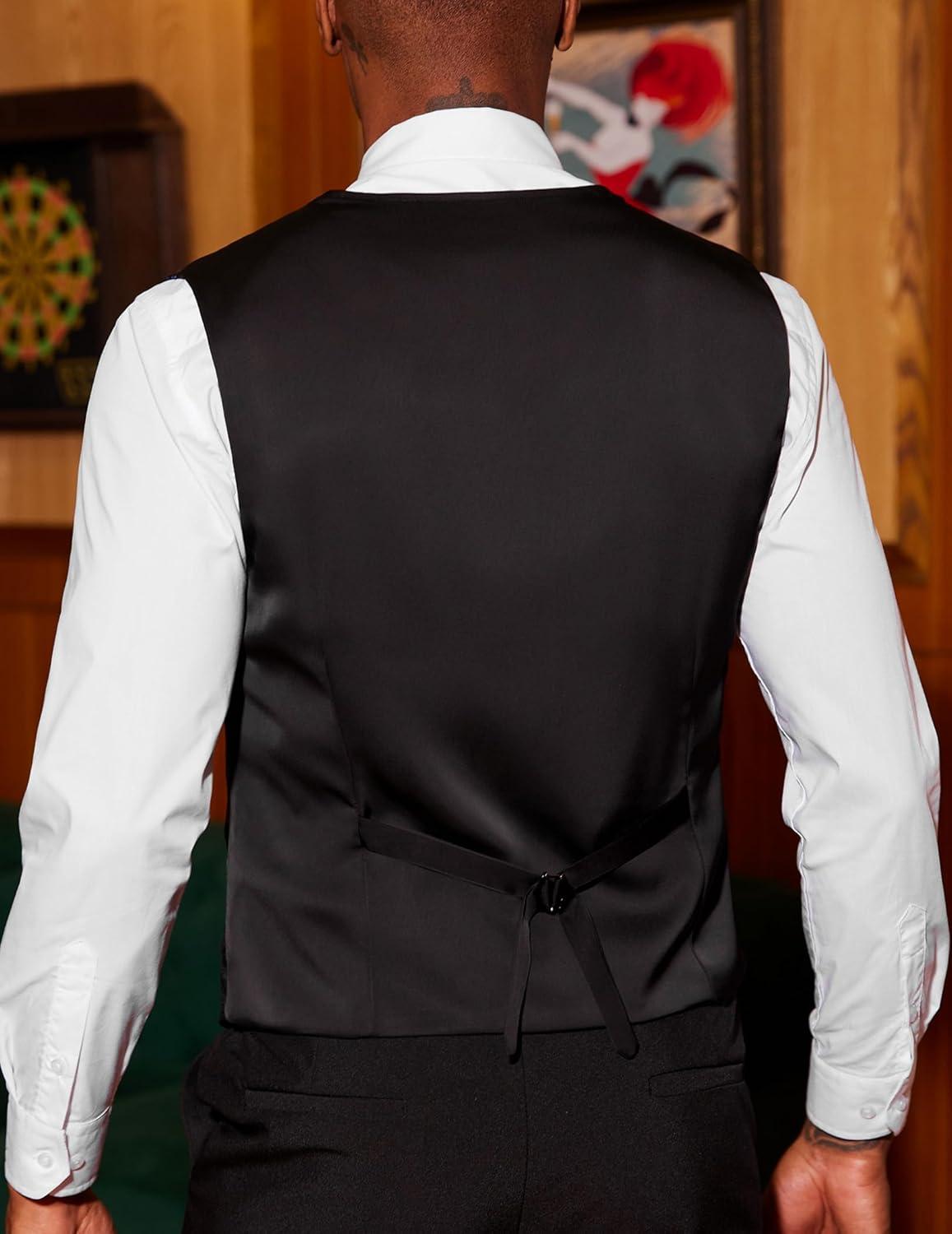 imageCOOFANDY Mens Suit Vest Paisley Floral Victorian Vests Gothic Steampunk Formal Waistcoat Tuxedo Vests with Notched LapelsGolden Paisley