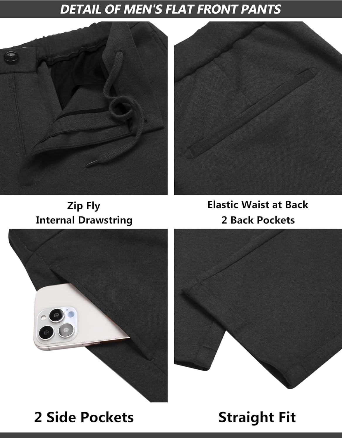 imageCOOFANDY Mens Suits 2 Piece Slim Fit Suit Set 2 Button Lightweight Casual Knit Blazer Suit Jacket PantsDrak Grey