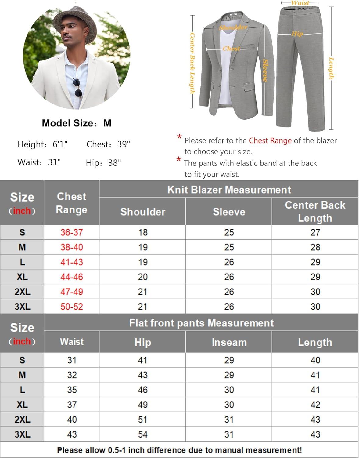 imageCOOFANDY Mens Suits 2 Piece Slim Fit Suit Set 2 Button Lightweight Casual Knit Blazer Suit Jacket PantsDrak Grey