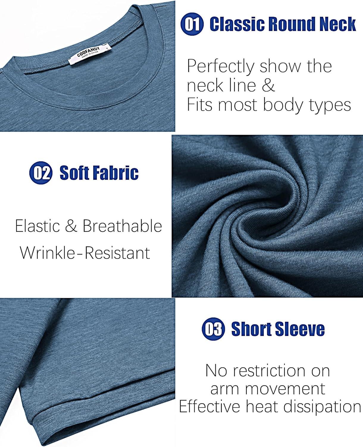 imageCOOFANDY Mens T Shirt Short Sleeve Crew Neck TShirt Casual Summer Tshirt Classic Basic Tee ShirtDark Blue