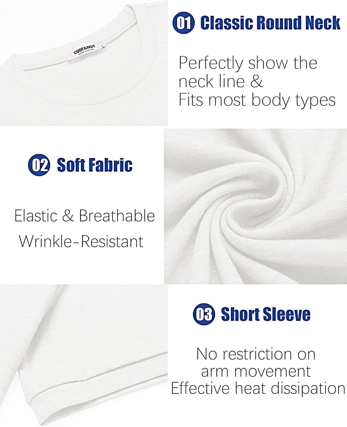 imageCOOFANDY Mens T Shirt Short Sleeve Crew Neck TShirt Casual Summer Tshirt Classic Basic Tee ShirtWhite