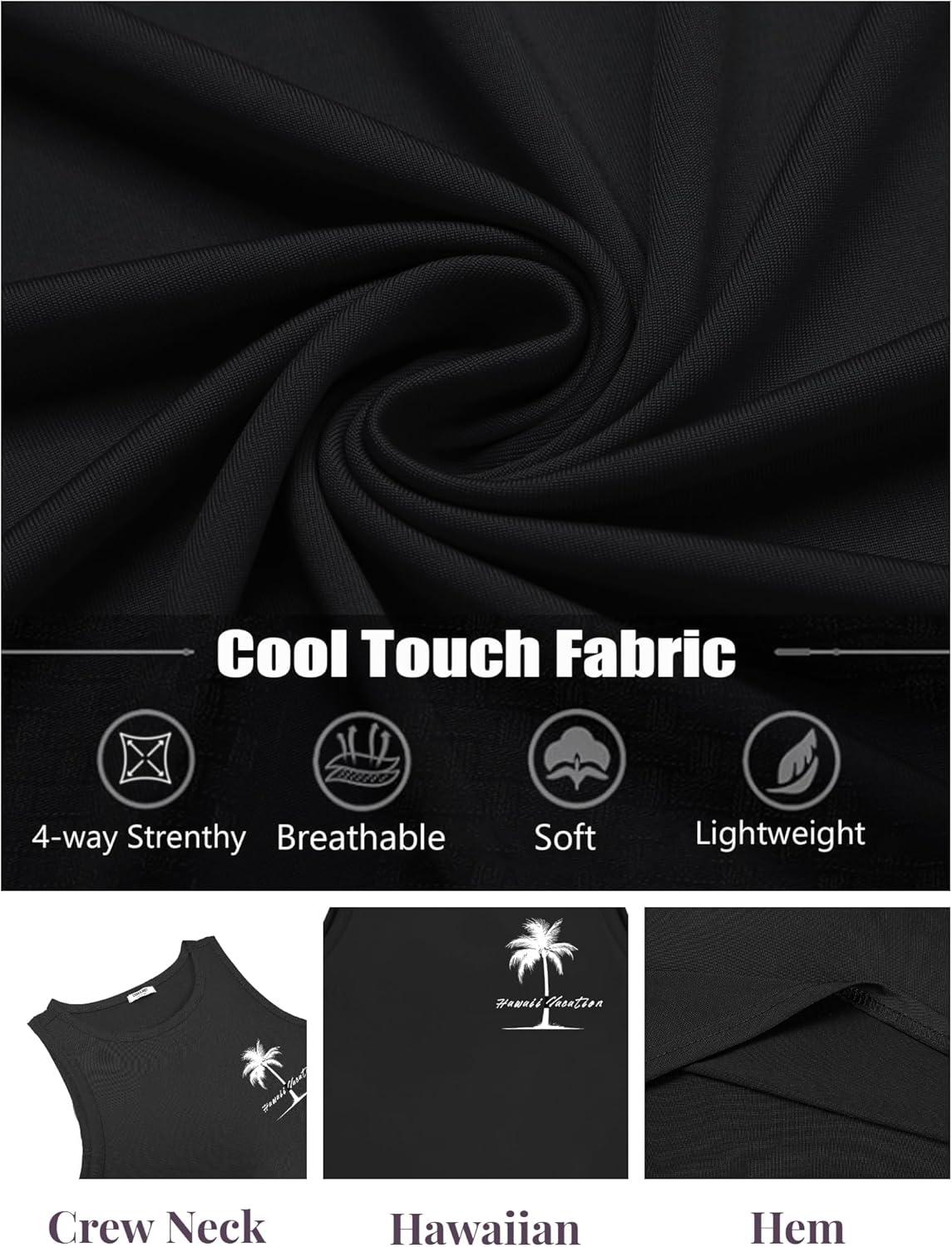 imageCOOFANDY Mens Tank Tops Beach Summer Sleeveless Graphic T Shirts Palm Tree Vacation Quick Dry Muscle TankBlackcoconut