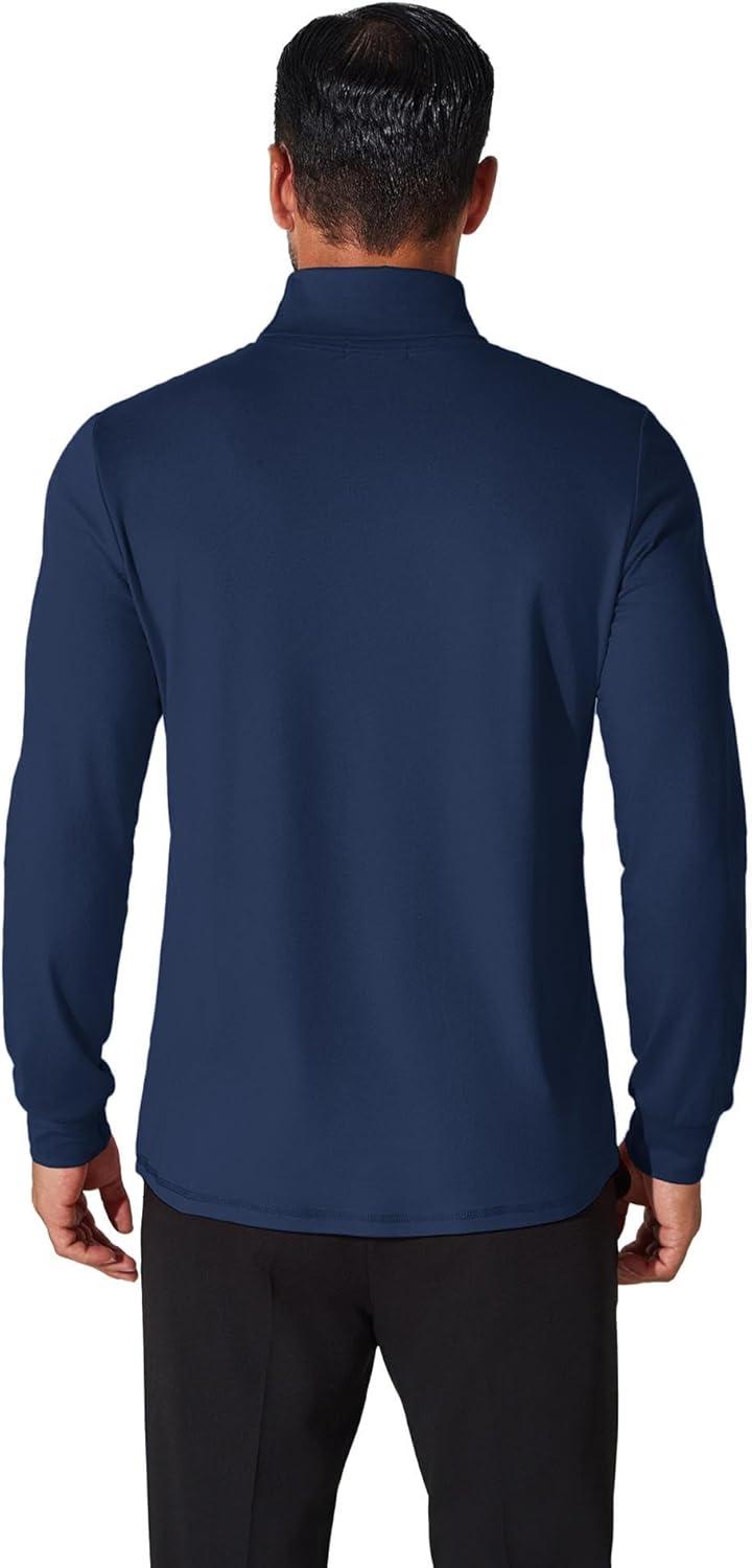 imageCOOFANDY Mens Turtleneck T Shirt Long Sleeve Pullover Sweater Slim Fit Lightweight Thermal Undershirt TopsNavy Blue