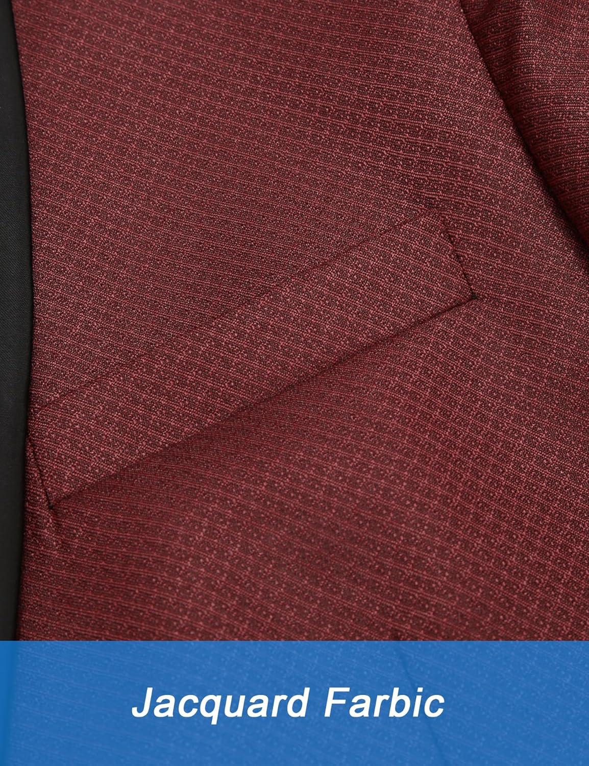 imageCOOFANDY Mens Tuxedo Jacket One Button Dress Suit Blazer Jacket for Wedding Dinner Prom PartyRedjacquard