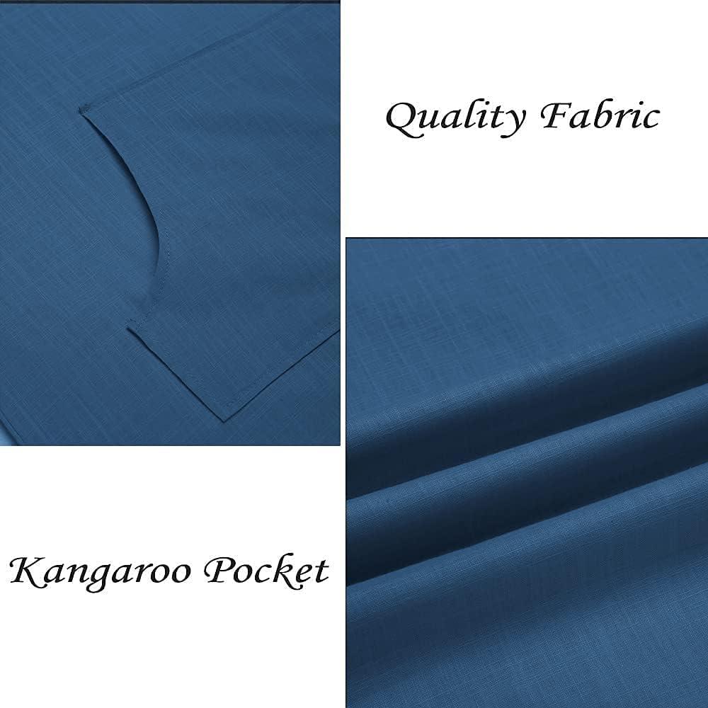 imageCOOFANDY Mens VNeck Linen Robe Short Sleeve Kaftan Thobe Long Gown Casual Shirt for Beach SummerBlue