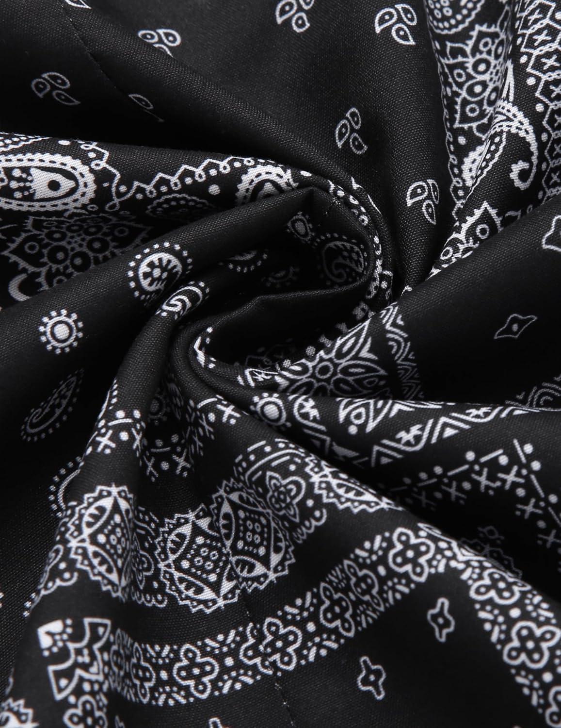 imageCOOFANDY Mens Western Cowboy Shirt Embroidered Button Down Long Sleeve ShirtsBlackprint01