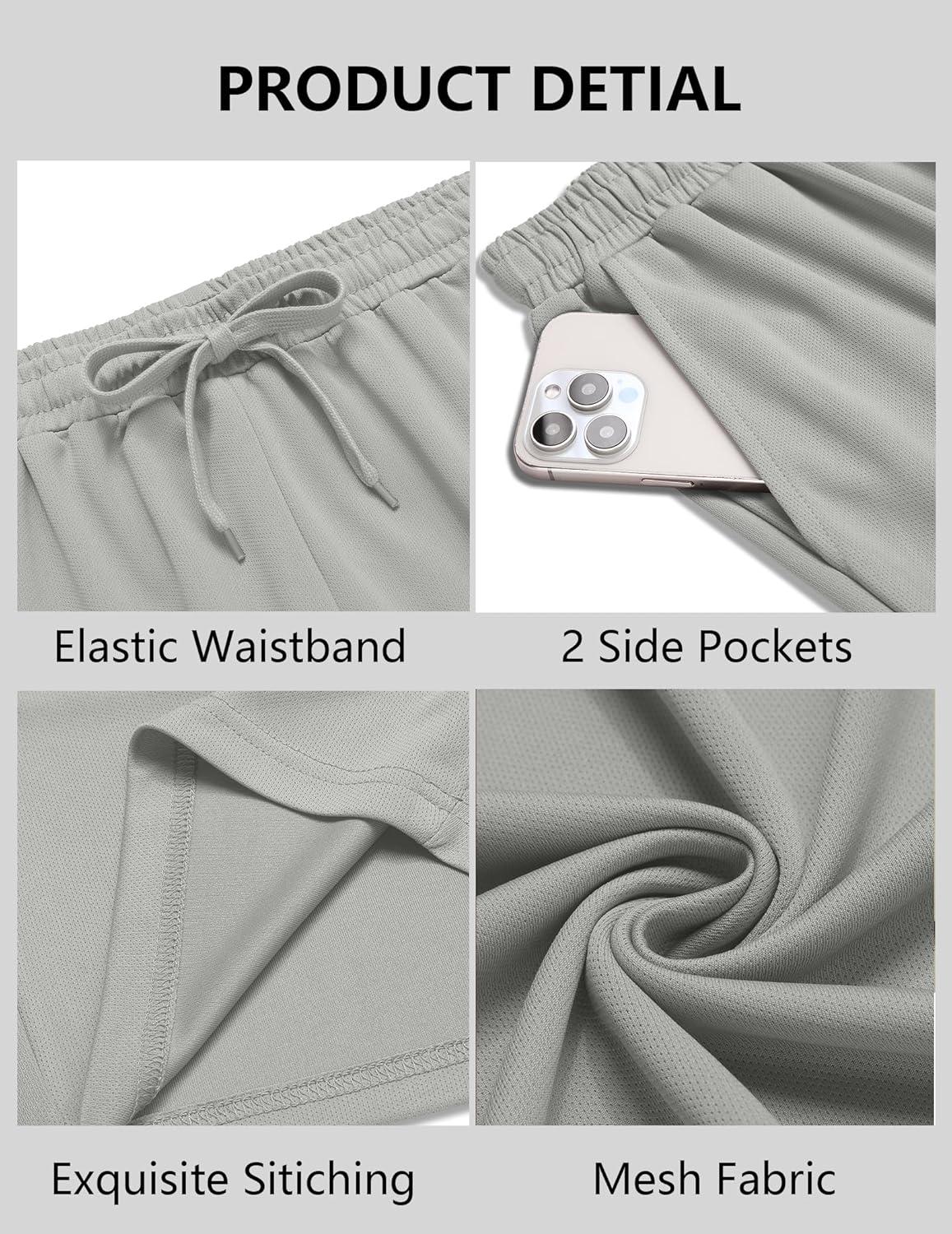 imageCOOFANDY Mens Workout Gym Shorts Mesh Athletic Shorts Lightweight Quick Dry Training Short Pants with PocketsLight Grey1 Pack of 1