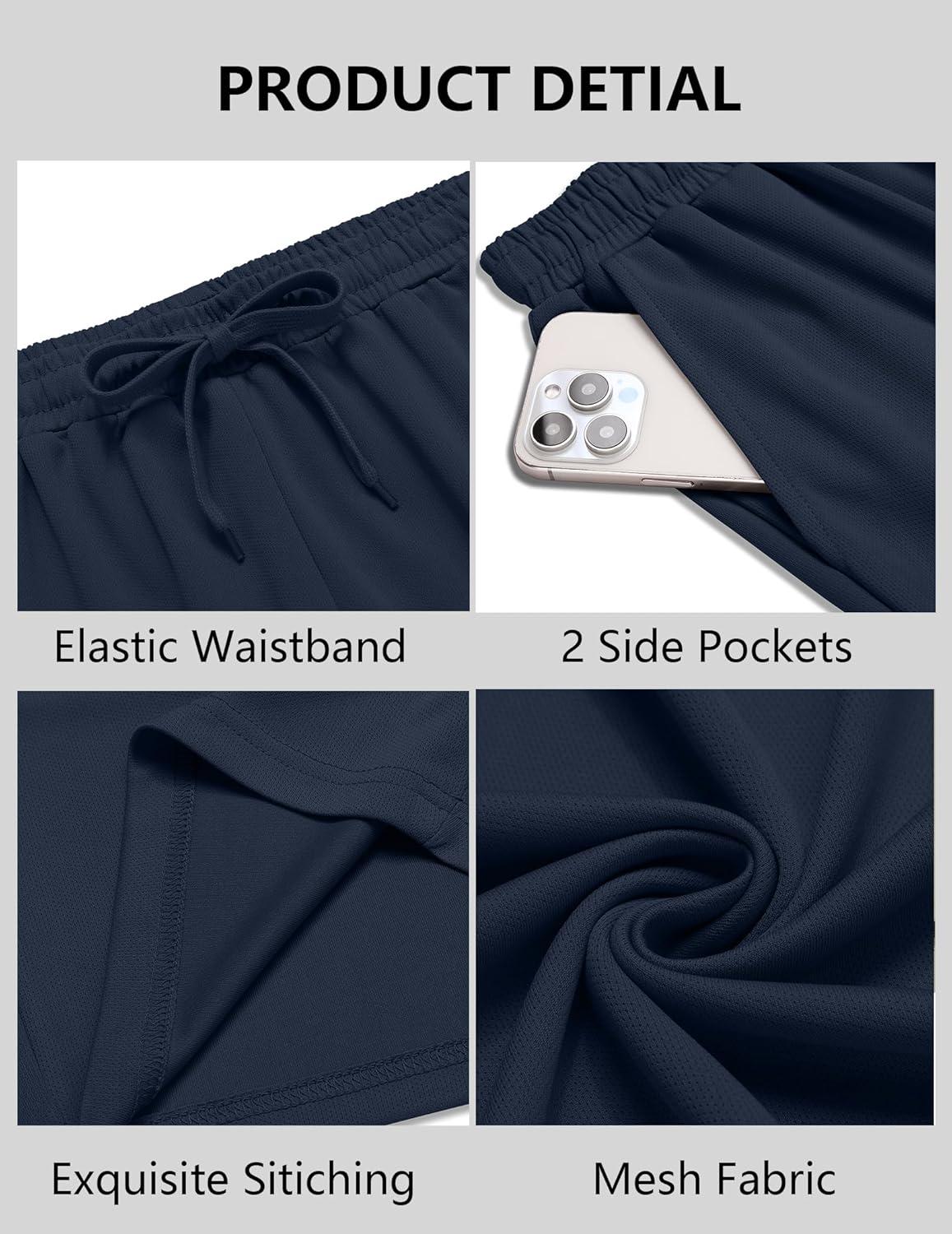 imageCOOFANDY Mens Workout Gym Shorts Mesh Athletic Shorts Lightweight Quick Dry Training Short Pants with PocketsNavy Blue1 Pack of 1