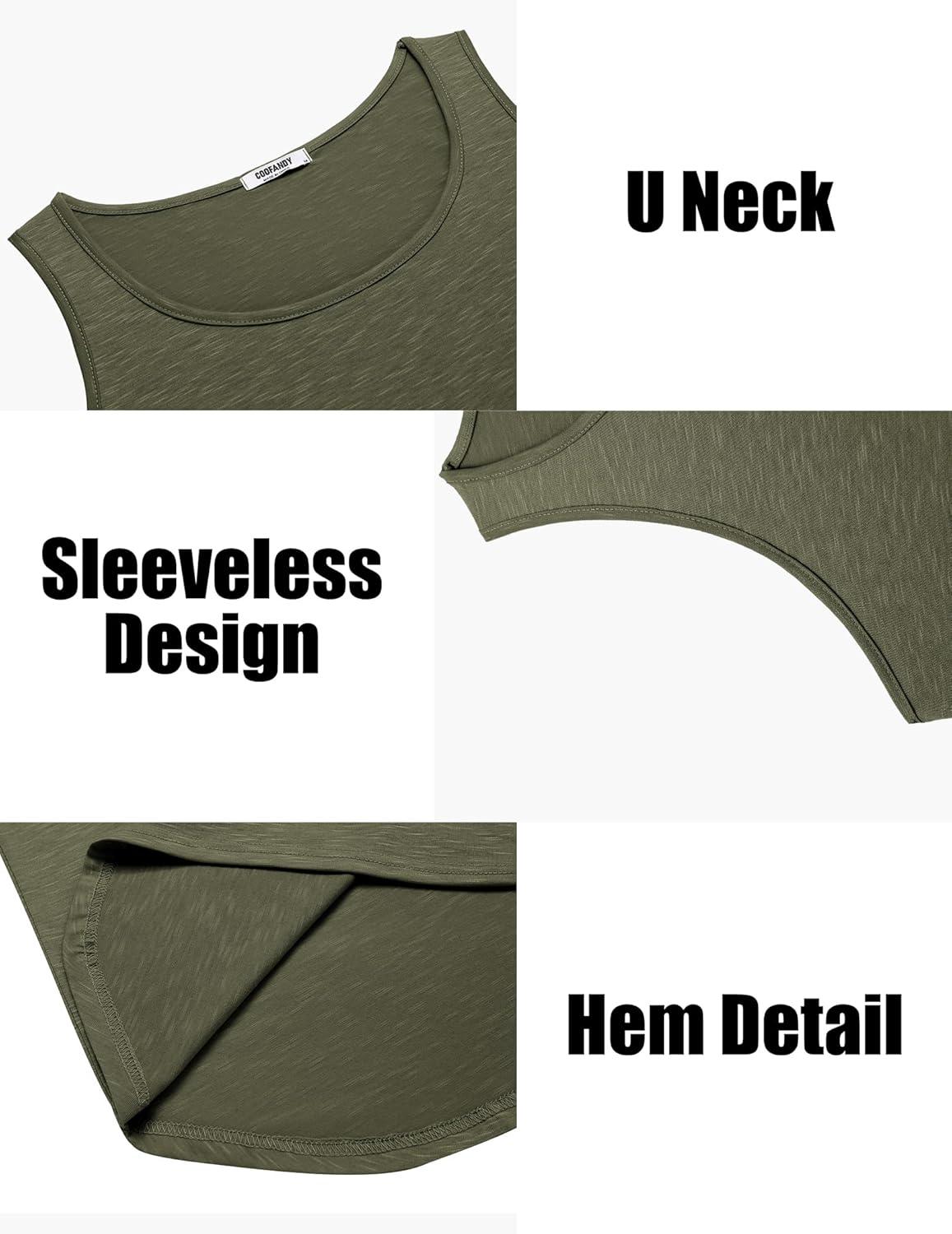 imageCOOFANDY Mens Workout Tank Tops 2 Pack Gym Muscle Sleeveless Shirt Casual Stringer Athletic Tee Shirts SummerBlackarmy Green